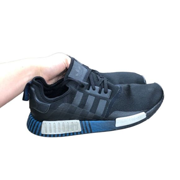 Rare 2020 Adidas NMD R1 Black Metal Grey Lush Blue Size 13 - Picture 12 of 16